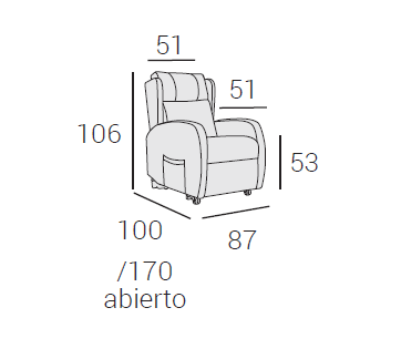 medidas sillon relax con carro