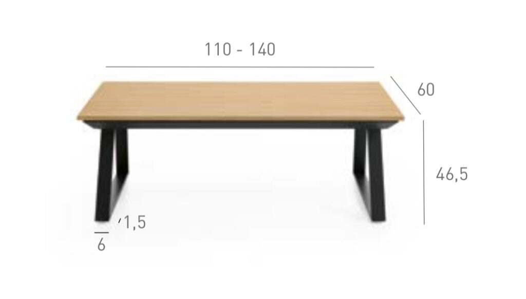 mesa centro elevable 140 medidas 