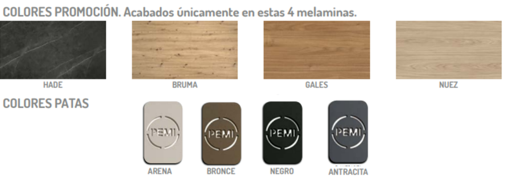 colores mesa elevable y extensible