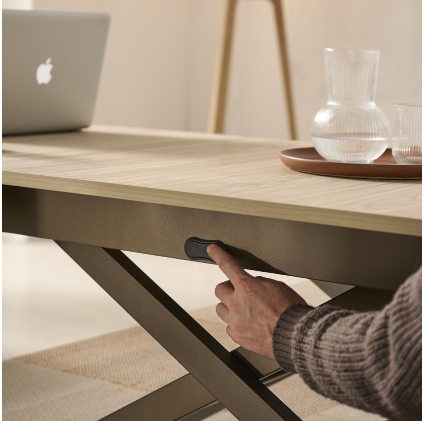 mesa centro elevable y extensible convertible comedor novelty pulsador